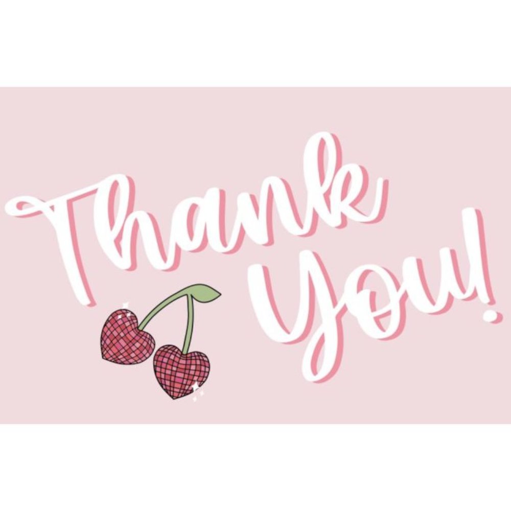 Disco Cherry 4x6 Thank You Insert Cards Pack of 25